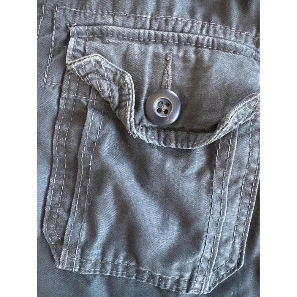 VTG Hollister Mens Medium Y2K Sherpa Lined Canvas Jacket Charcoal Grunge Trucker